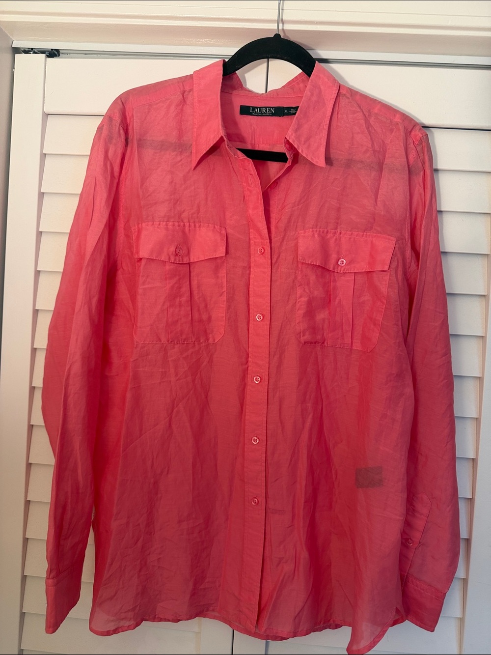 Lauren Ralph Lauren Coral Button-Down Casual Shirt